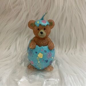 Claire’s Vintage 1990s Easter Spring Teddy Bear in Egg Glitter Candle